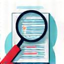 Magnifying glass over documents, symbolizing deduction finding